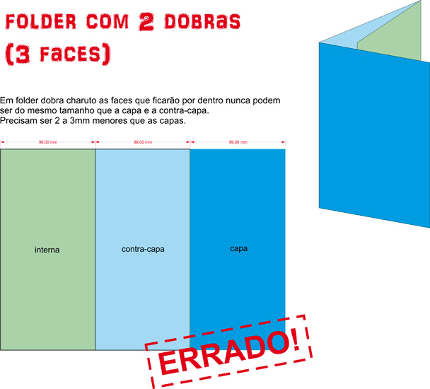 Folder 2 dobras - 3 Faces | ERRADO