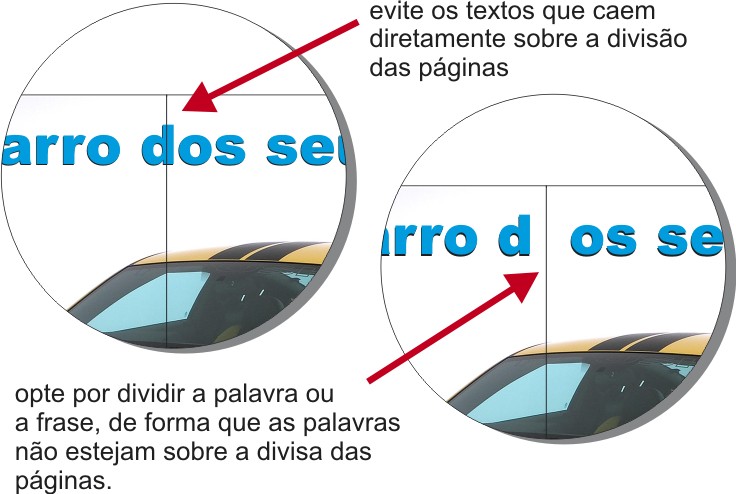 Fazendo compensação em anúncios em revistas com lombada quadrada