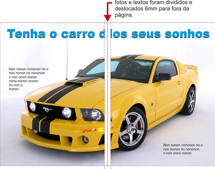 Fazendo compensação em anúncios em revistas com lombada quadrada