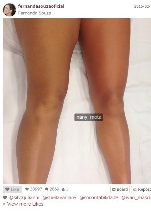 Fernanda Souza divulga serviço de massagem em seu Instagram e foto ganha mais de 38 mil 'likes'