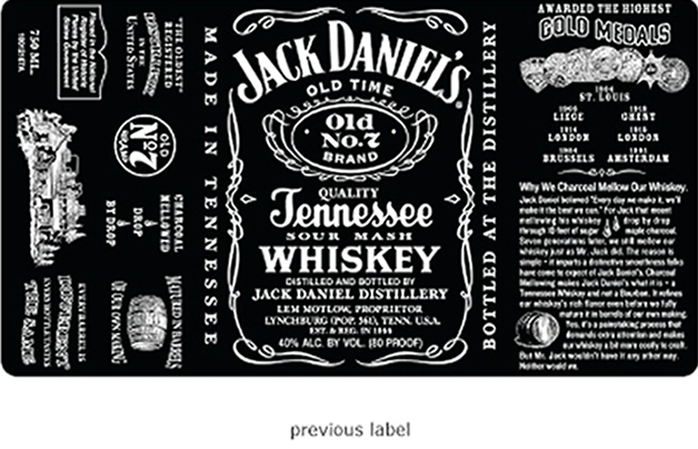 Rótulo Anterior - Jack Daniel's